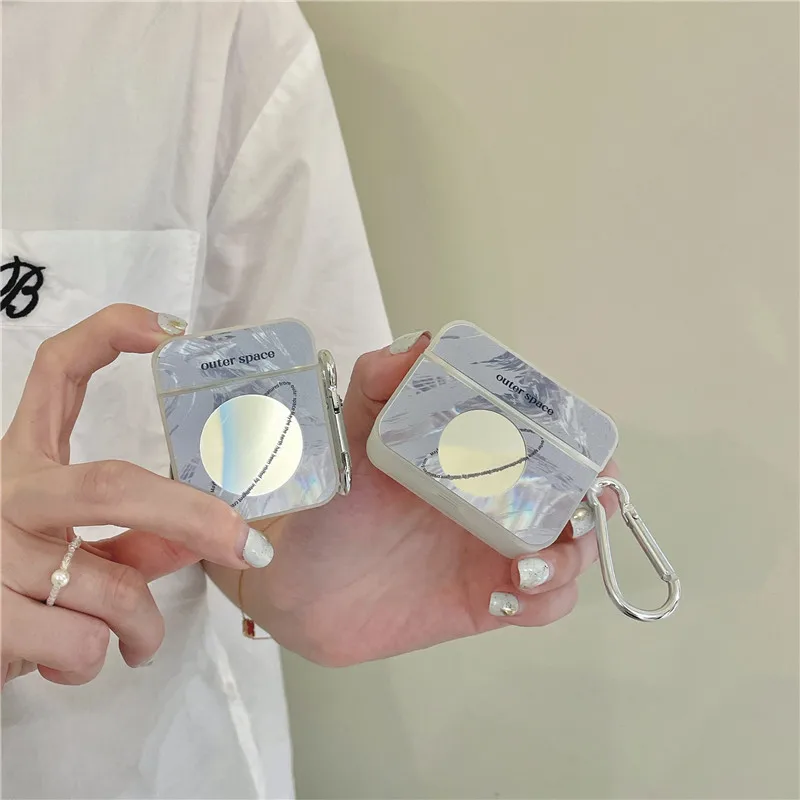 Earphone Case for Airpods Pro Cute Clouds Planet Mirror Bluetooth Headphone Headset Protective Cover for Airpods 1/2/3 New