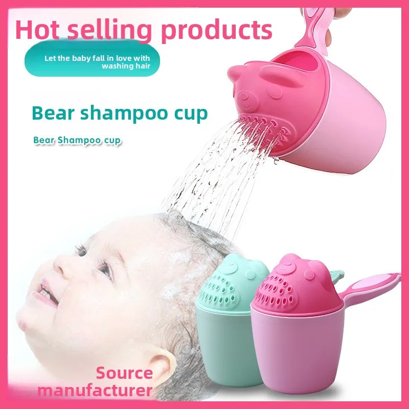 

Cute Cartoon Baby Bath Caps Toddle Shampoo Cup Children Bathing Bailer Baby Shower Spoons Child Washing Hair Cup Kids Bath Tool