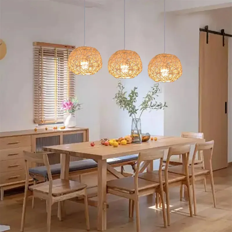 Rattan Art Retro Living Room Restaurant Bamboo Art Lamp Southeast Asian B&B Tea Room Hot Pot Restaurant Lighting Chandelier