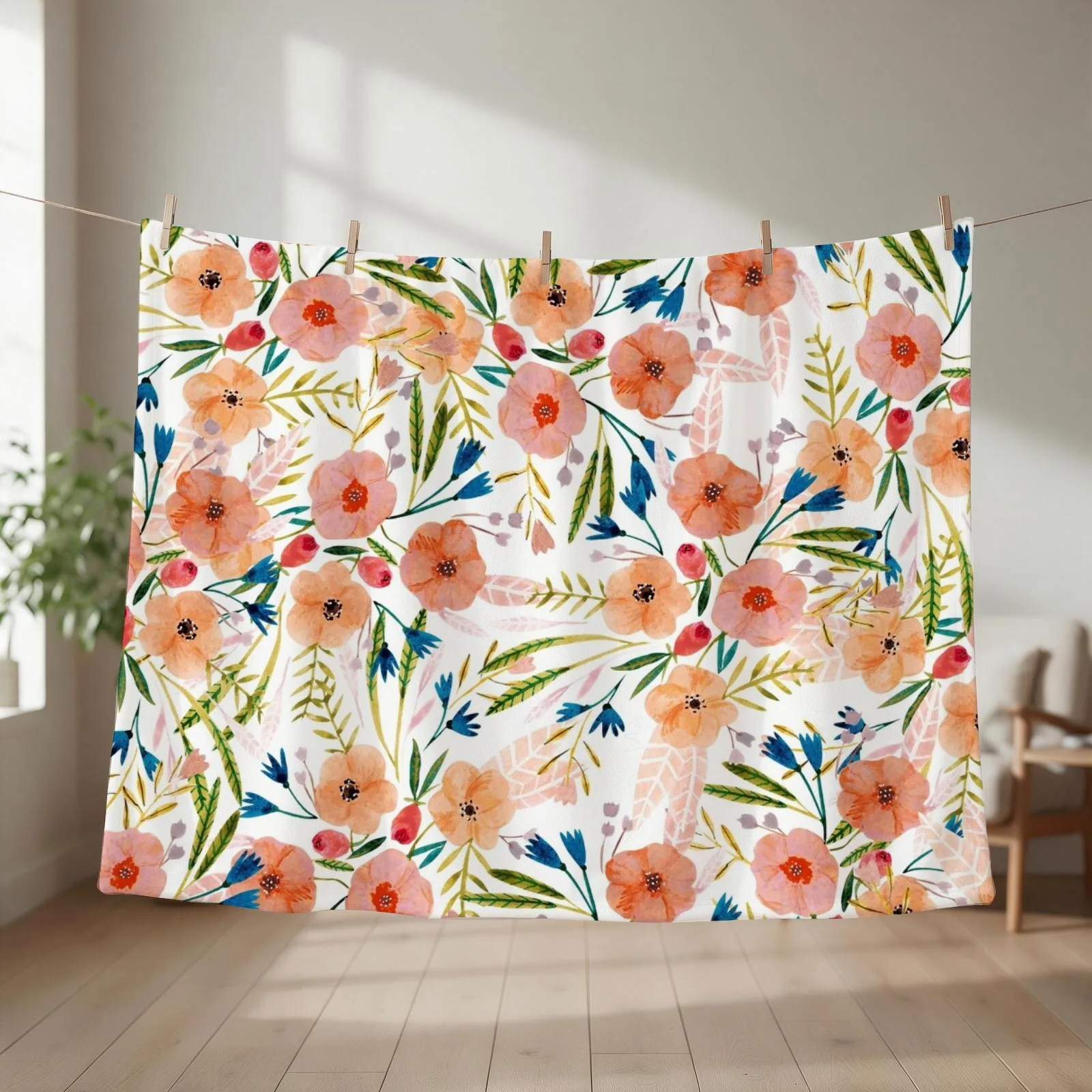 Floral Dance Throw Blanket couch cozy soft plush fuzzy picnic outdoor blanket