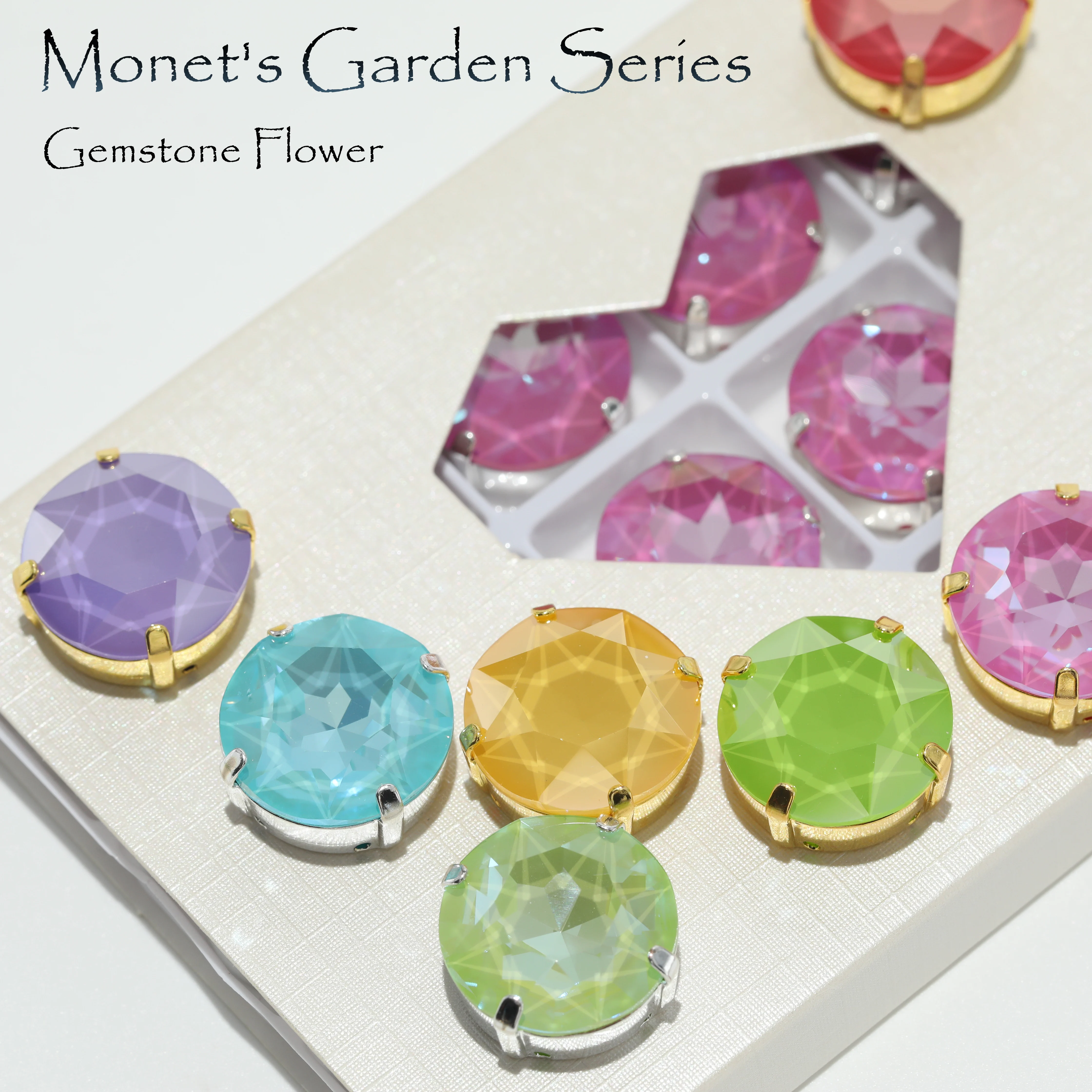 GRST Neue Mocha-Farbene Krallen-Strasssteine Monet's Garden 2.0 Serie Kristall-Strasssteine DIY-Deko für Kleidung, Schuhe, Taschen, Nagelkunst – Detail 4