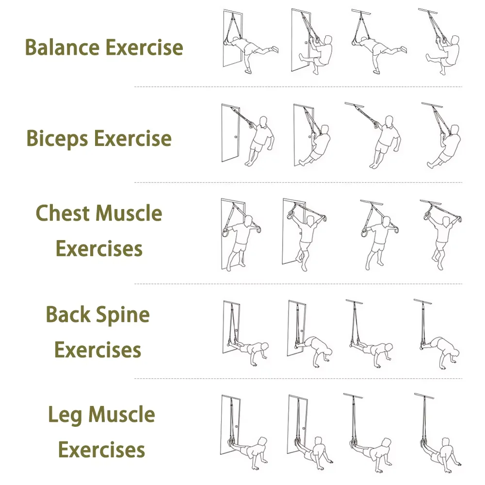 Dispositif de résistance P3-trx à usage domestique, corde de traction suspendue, bande d'entraînement, Yoga, Fitness, ceinture d'exercice de Suspension