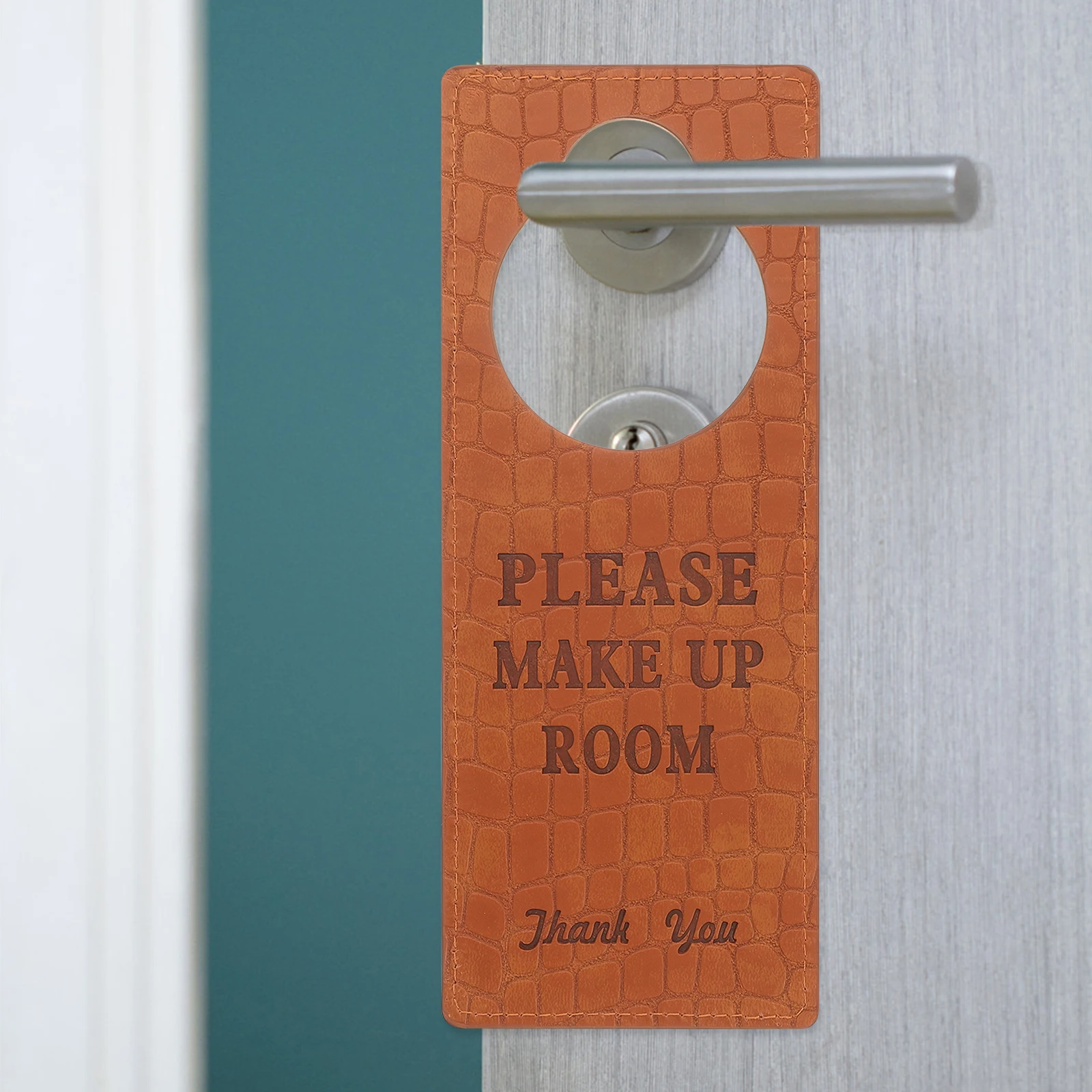 

Double Sided Do Not Disturb Hotel Office Pu Material Hanging Privacy Plaque Room Cleaning Hanger Knob Hotel