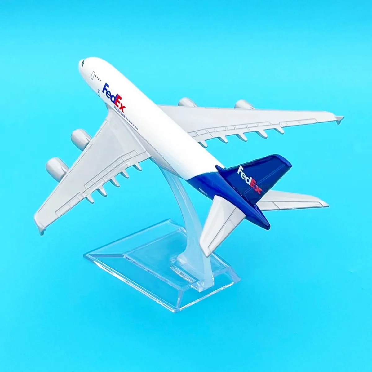 Modelo de aeronave-uma miniatura impressionante para entusiastas da aviação, réplica americana FedEx A380 Metal, escala 16cm, Boeing Airbus A380, 1:400