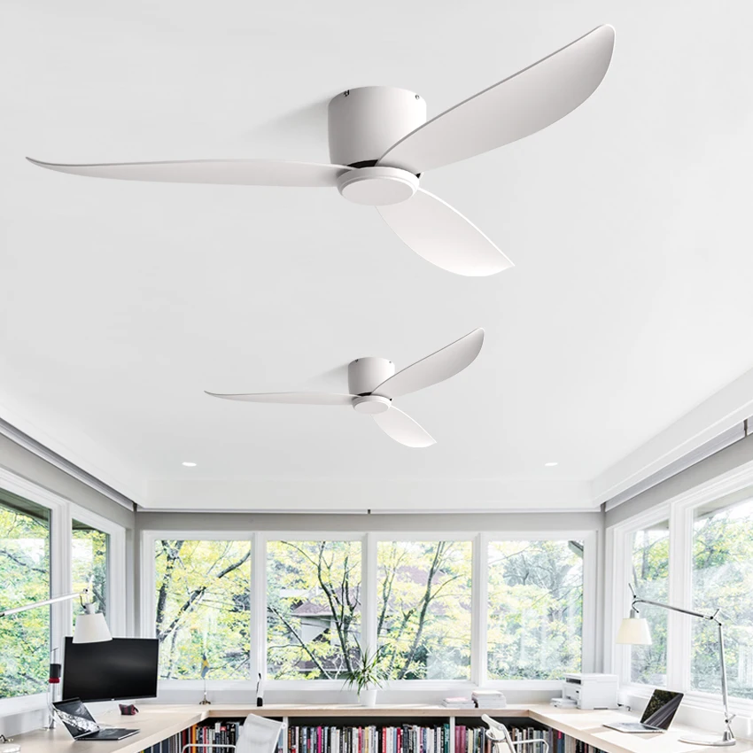 FUMANJIA 19CM Ultra-Thin DC Ceiling Fan with Remote - 6-Speed Silent Quiet, 3 ABS Blades, Perfect for Low Ceilings (No Light)
