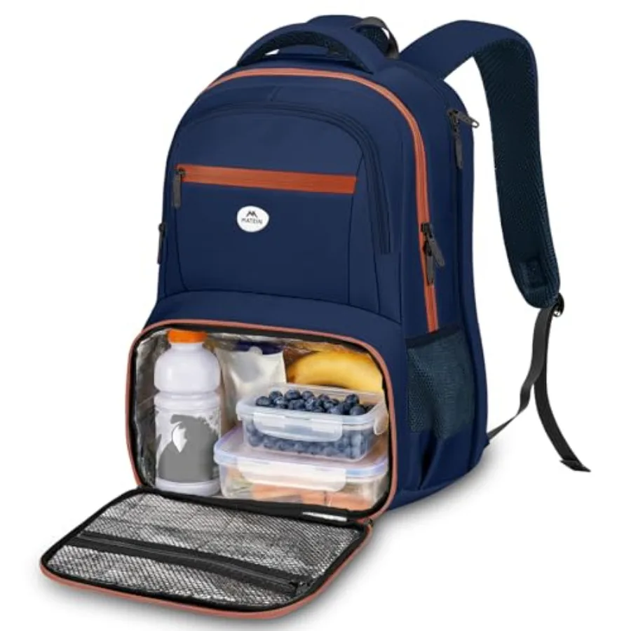 

Laptop Backpack with Lunch Compartment, Large sulated Lunch Backpack for Men with Padded Straps, Water Resistant Sturdy TSA Wor