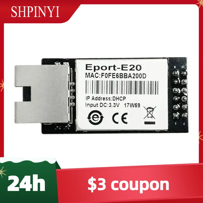 port-E20 FreeRTOS Network Server Port TTL Serial to Ethernet Embedded Module DHCP 3.3V TCP IP Telnet CE Certified