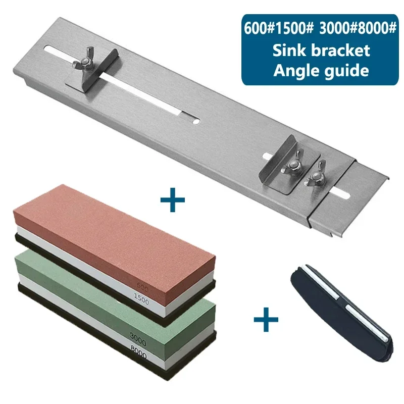 Adjustable Water Stone Knife Sharpener, Sharpening Stone Plate, Grinding Stone Base, Angle Guide, Whetstones Sink, Bridge Holder