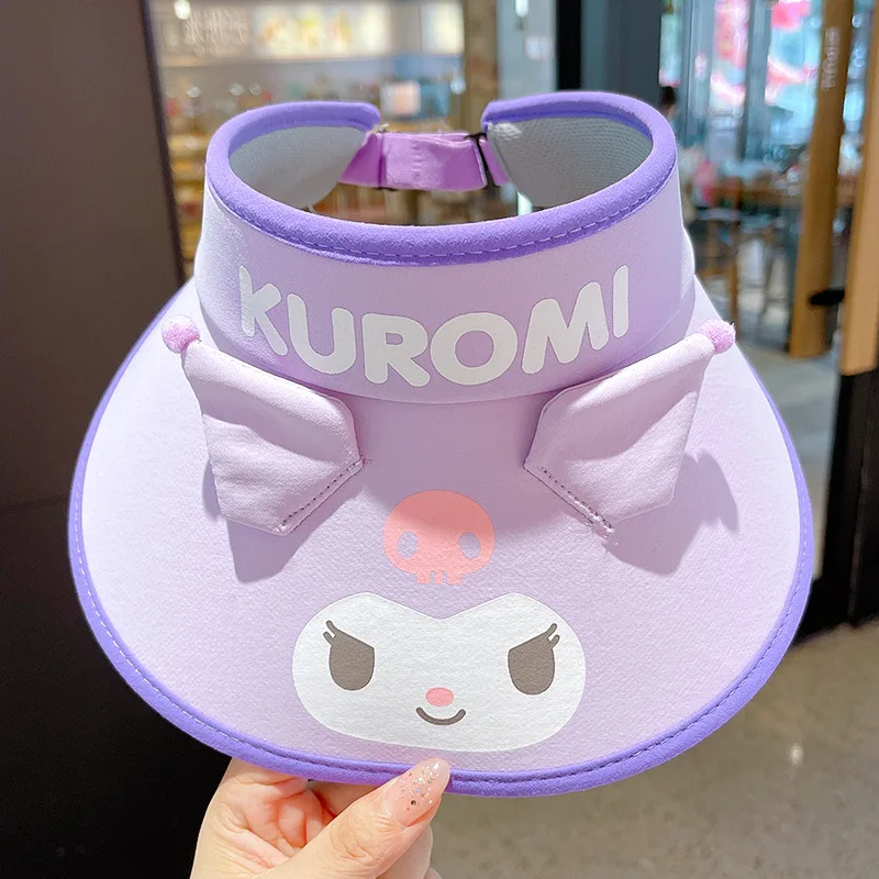 Kawaii Sanrio Hello Kitty Kuromi My Melody topi musim panas anak kartun lucu topi matahari perlindungan matahari Anti-Uv bernapas hadiah ulang tahun