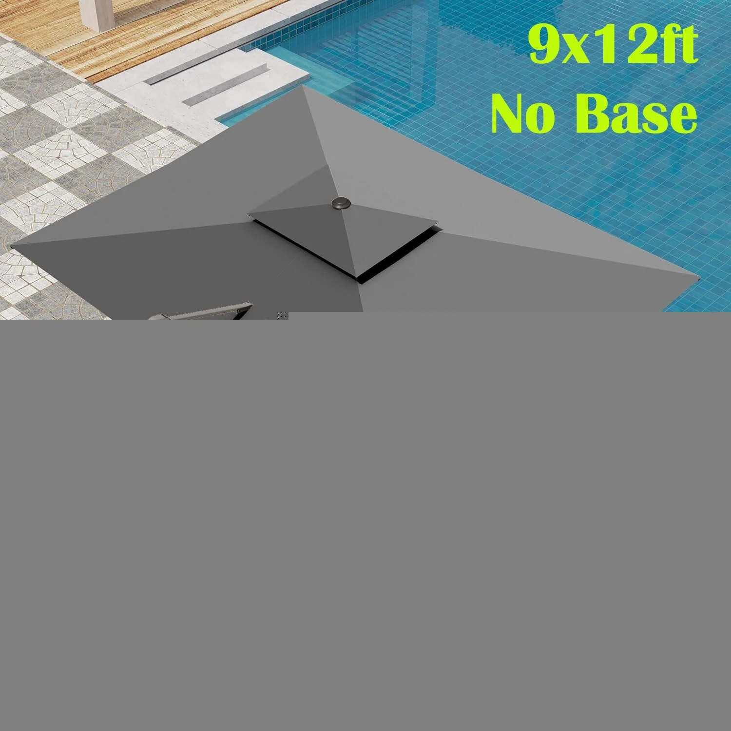 

9'x 12' Large Patio Umbrella Outdoor Cantilever Umbrella Double Top 360°Rotation