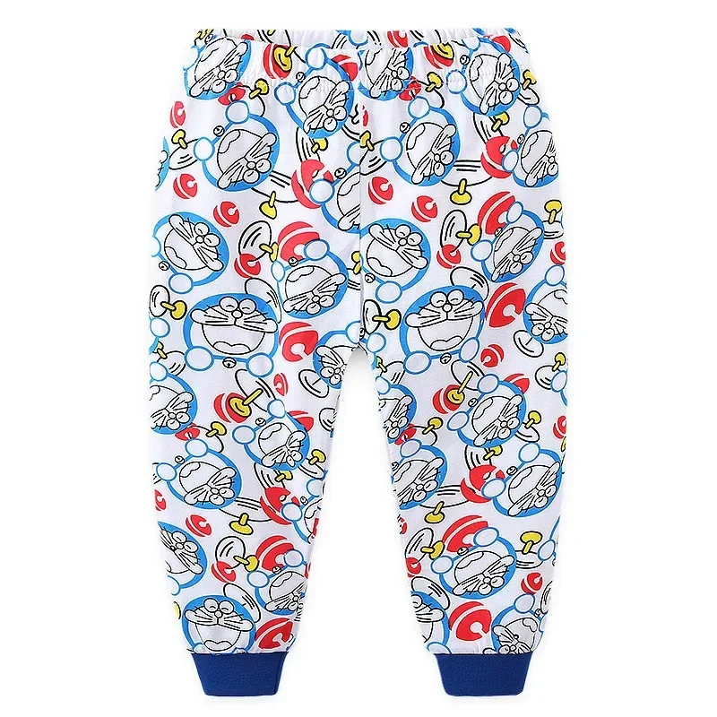 Doraemon Kids Boys Girls Pajamas Sets Cartoon Casual Long Sleeve Kawaii T-Shirt Tops with Pants Toddler Baby Sleepwear Clothes