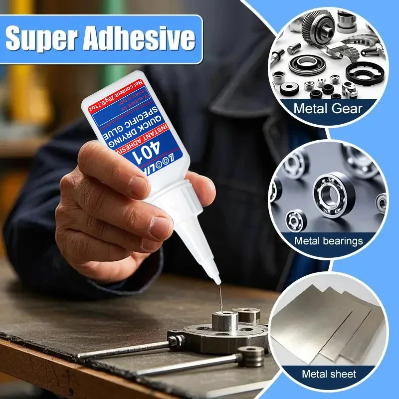 401 Super Glue, 20g, Quick-Drying and Waterproof, for Fast Bonding of Wood, Plastic, Ceramic, Metal, Rubber, and Other Materials