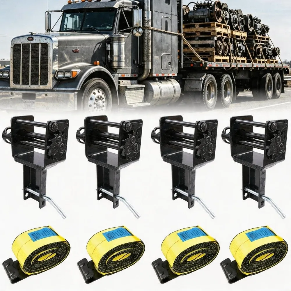 Trailer Stake Pocket Winch 4 Pack Stake Pocket Ratchet Straps
