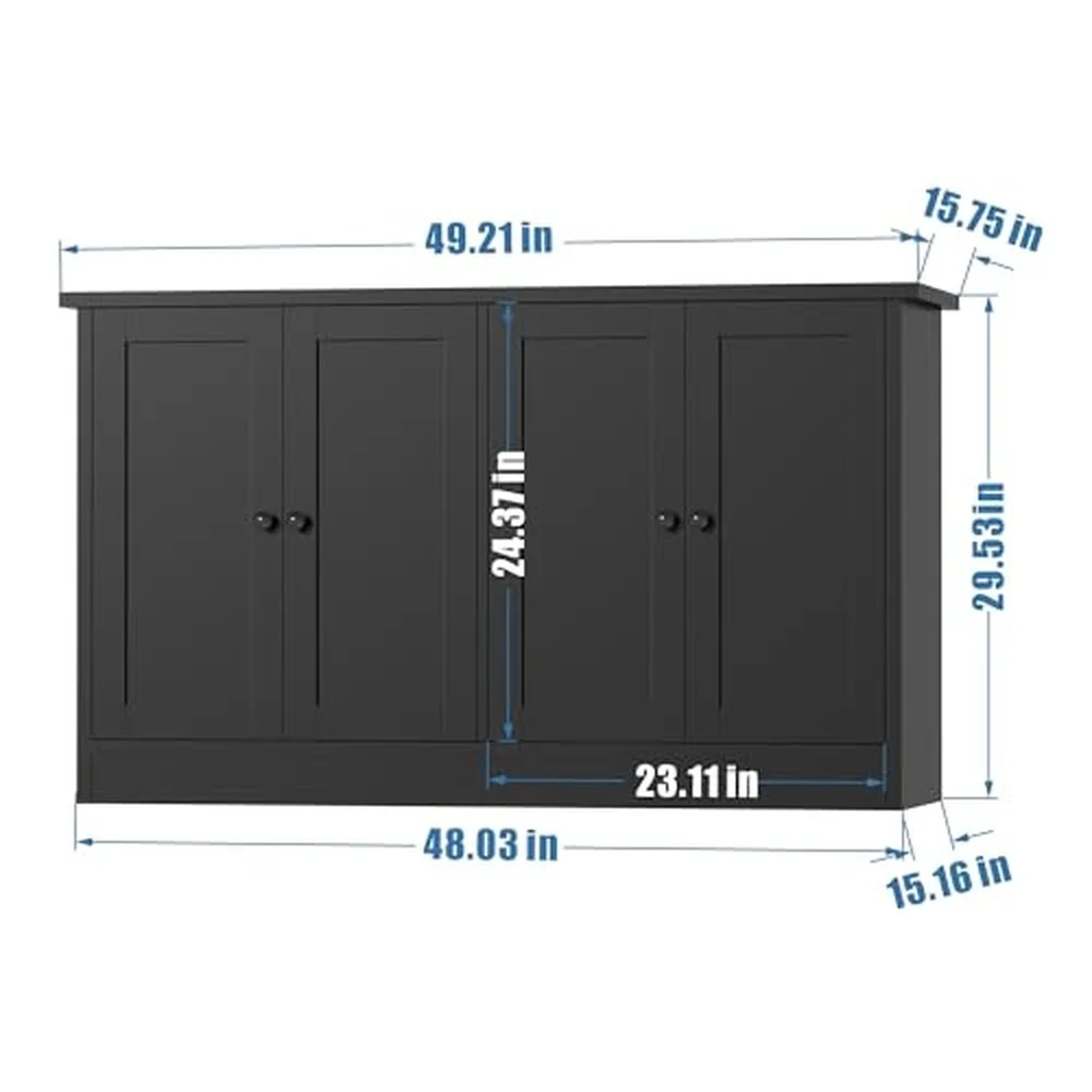 Black Buffet Cabinet with Storage 49