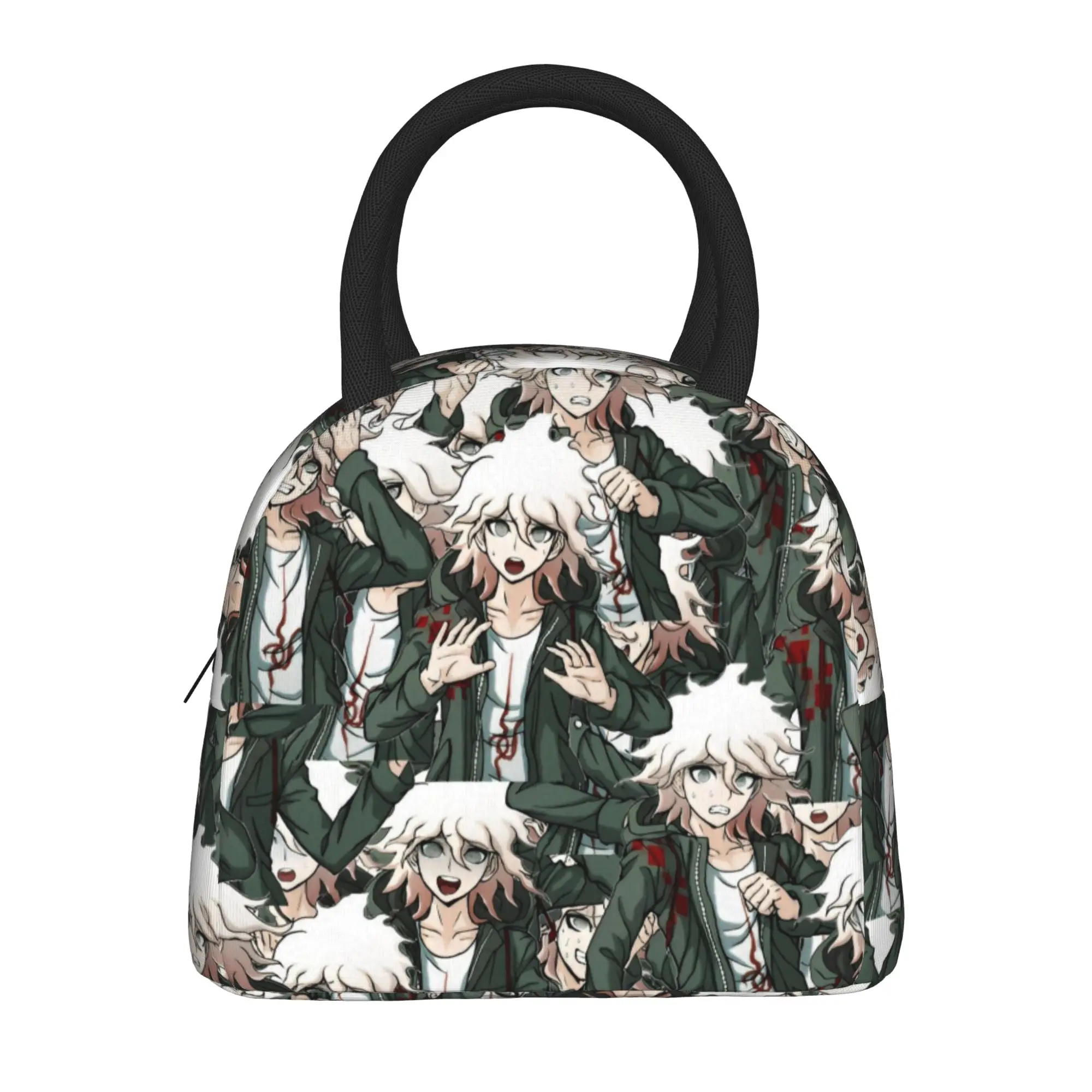 Nagito Komaeda Anime  Insulated Lunch Bags Cooler Bag Lunch Container Danganronpa Game Large Tote Lunch Box Food Handbags School