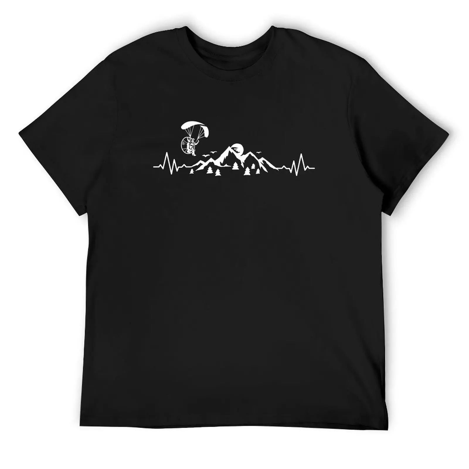 Paramotor Mountains Heartbeat Paraglider Paragliding Pilot T-Shirt