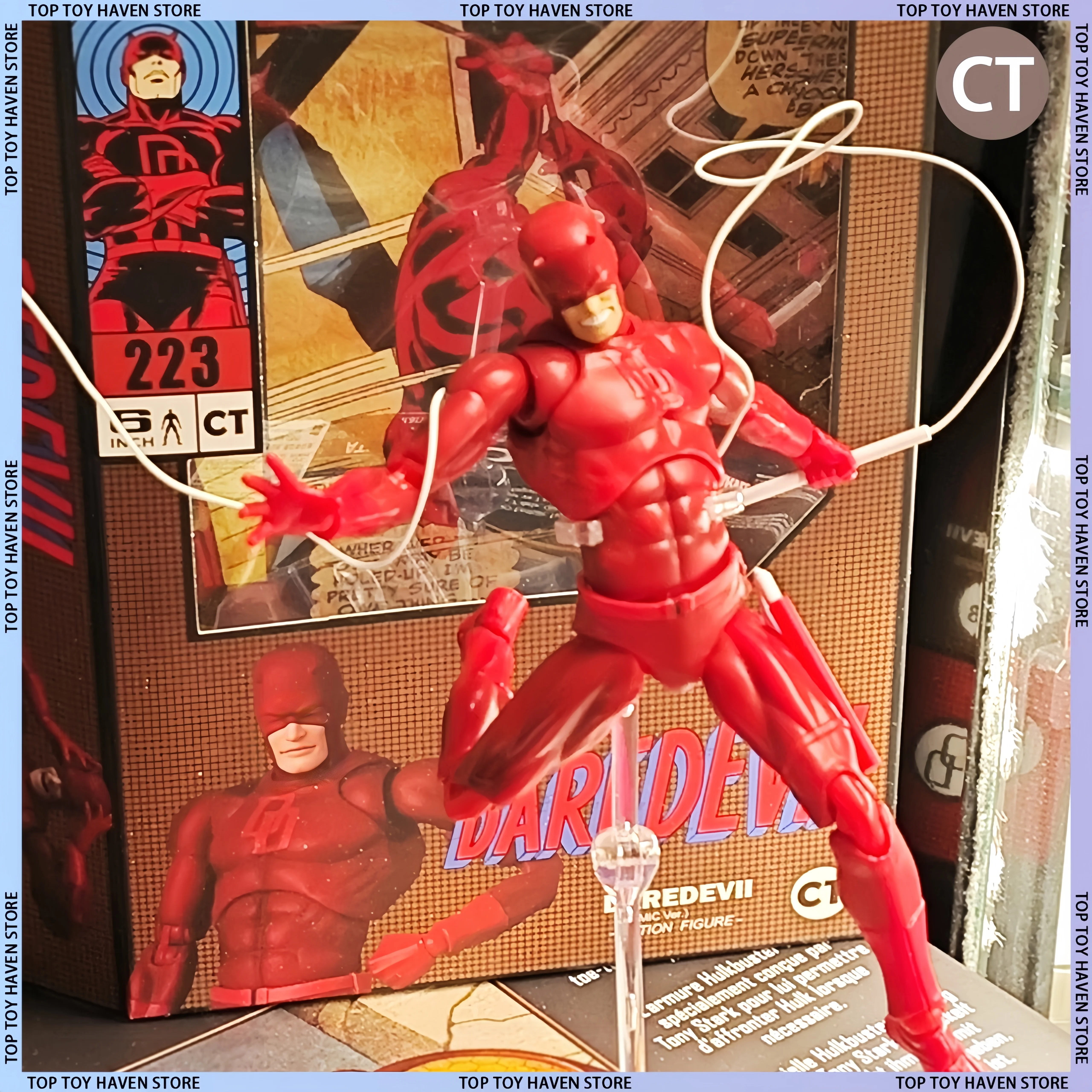 

Ct Toys Daredevil Mafex 223 Comic Version 16cm Action Figure Anime Shf Collection Model Gift Figurine