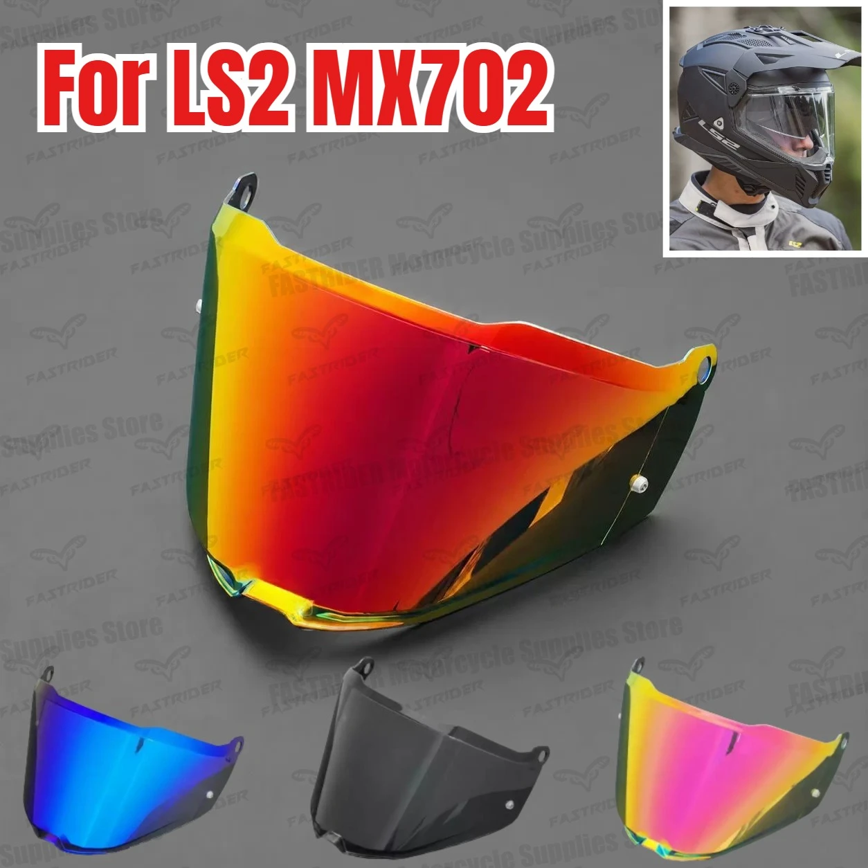 Suitable for LS2 MX702 Tension Helmet Lenses Day and Night Universal Windshield High Definition Sunshade Goggles