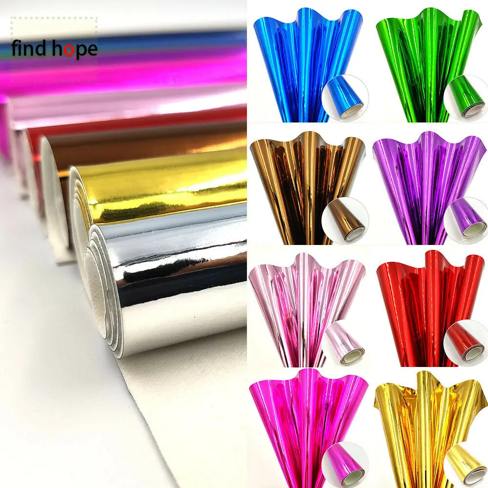 10PCS Mirror Shiny Glossy PU Leather Fabric Sheets Mirrored Electroplate Laser Fabric DIY Bag Sewing Craft Earring Material