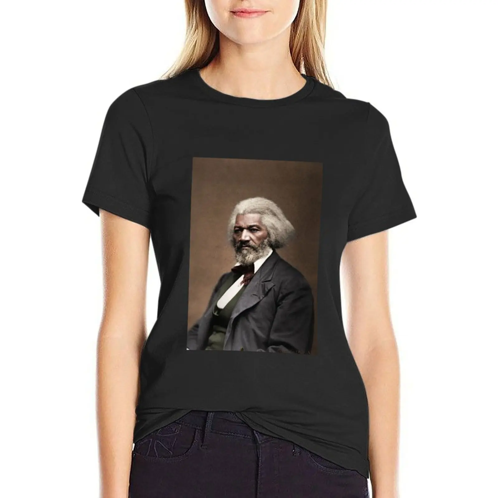 Frederick Douglass 1818-1895 T-Shirt summer top cute tops oversized Female clothing korean Women's clothes