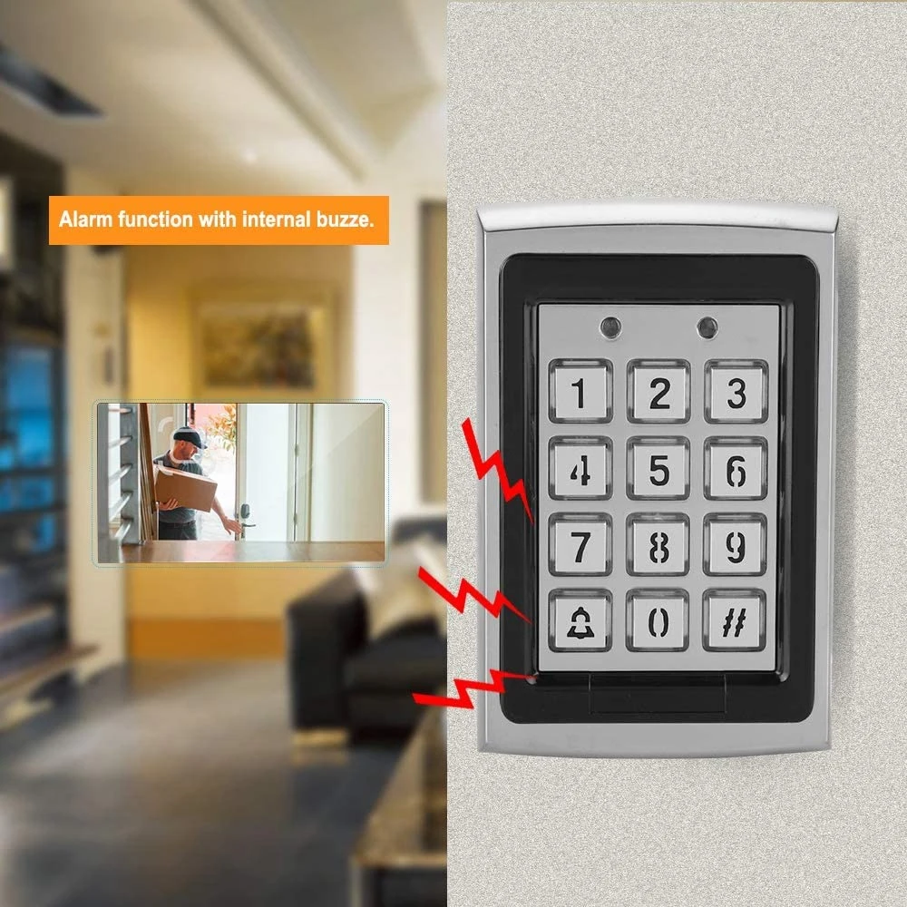 

Metal RFID Reader 125kHz Proximity Door Access Control Keypad Support 1000 Users Electric Digital Password Door Lock