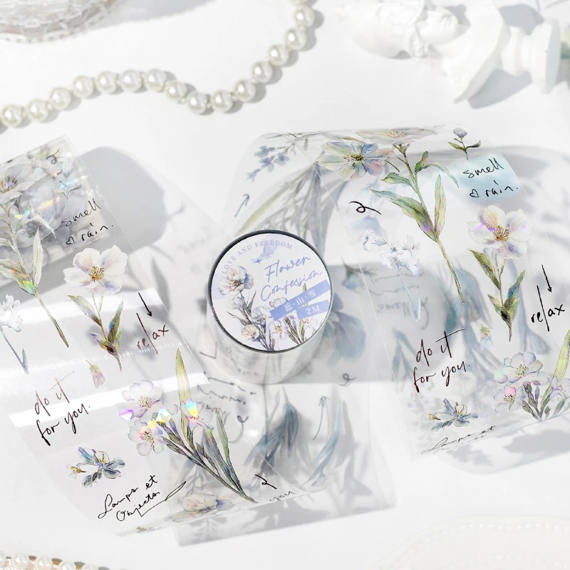 

60 мм * 2 м/рулон, легкая ретро-наклейка с растениями и цветами для домашних животных, лента для творческого справочника, материал «сделай сам», украшение, эстетическая наклейка для скрапбукинга