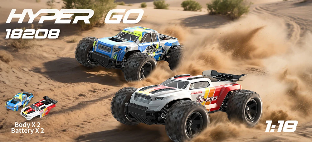 

New Mjx 18208 Rc Cars Carbon Brush 30km/H 1:18 2.4ghz 4wd High-Speed Off-Road Cars Drift Pulling Force Cars Toys Gifts Rc Cars