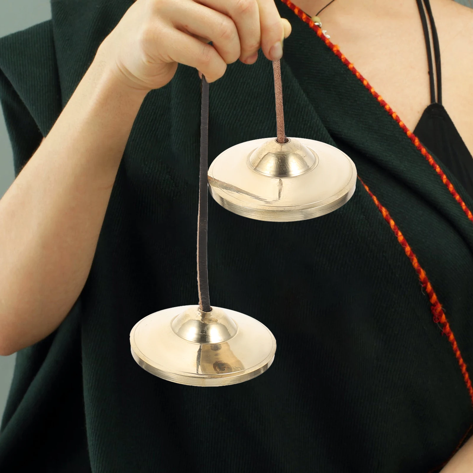

Bronze Cymbal Hand Held Bell Manual Gong Golden Copper Bells Percussion Instrument