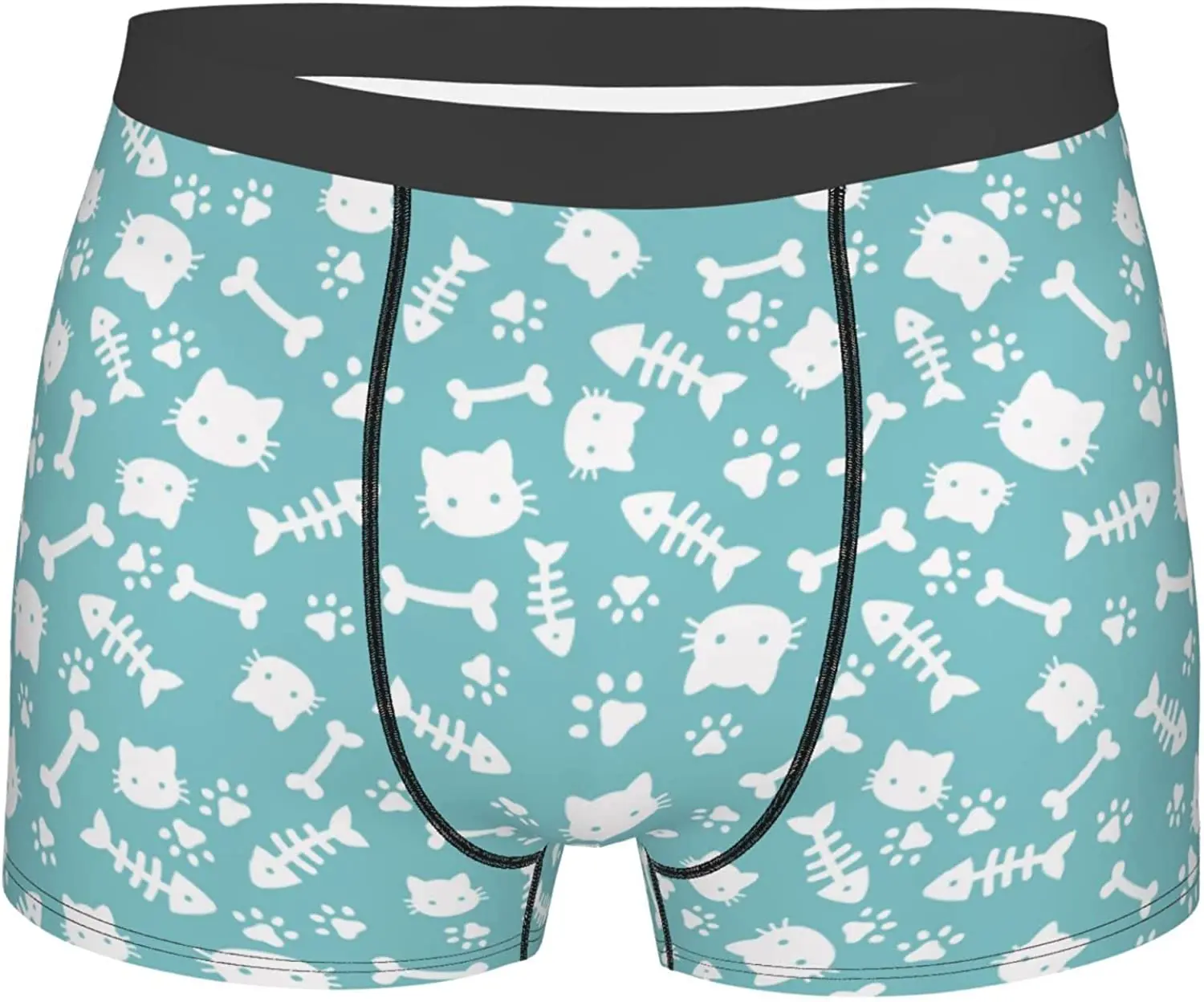 Men's Boxer Briefs Cat Paw Footprints Underwear Trunks Soft Stretch Sport Boxer Briefs Fitness for Men Boys