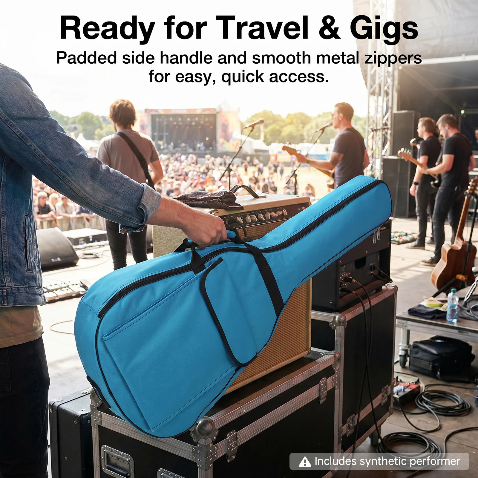 40 41 inch Acoustic Guitar Bag Case Padded Waterproof Adjustable Double Shoulder Strap Backpack Acoustic Guitar Gig Bag