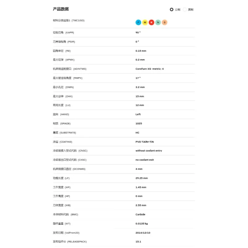 Original Solid Carbide Tool for Turning CXS-04T090-15-3212L 1025