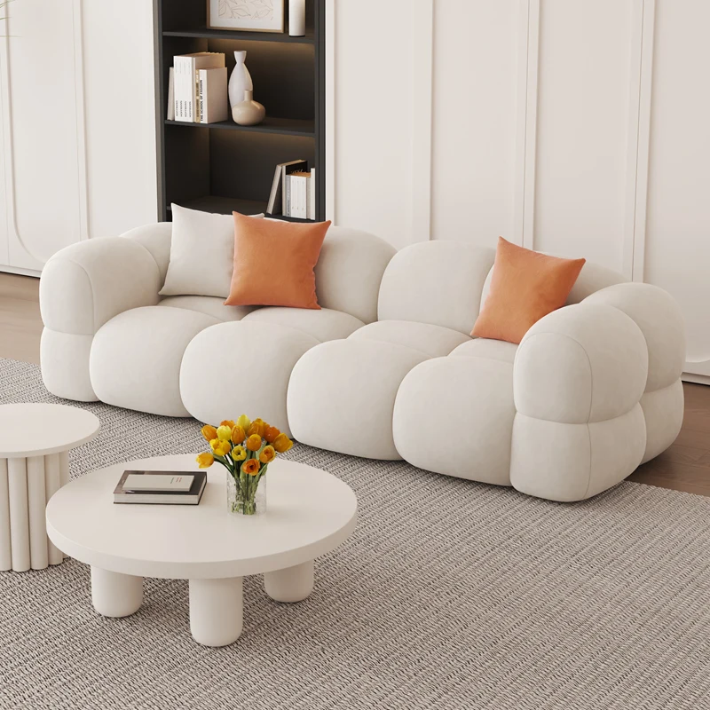 Small apartment simple beauty salon clothing store cloud matte fleece sofa