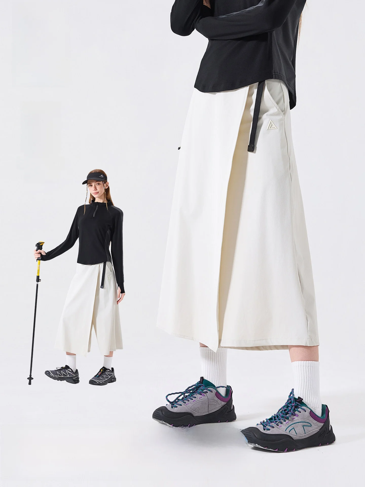 LAZY DAY Lightweight Quick Dry Outdoor Casual Skirt for Women Summer Sport A-Line Skirt Leisure Skirt Pants Polyester Fiber