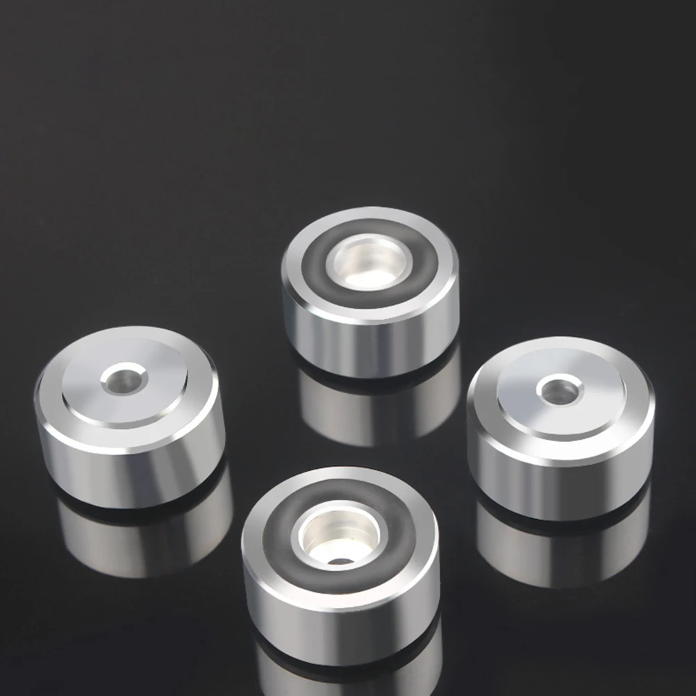 

4 Pcs Speaker Shock Absorber Feet Aluminum Alloy Vibration Reducer Isolation Pad Subwoofer Turntable St Floor Protector Silver