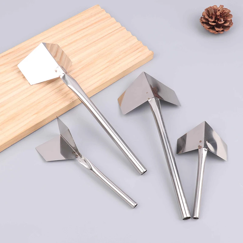 1/4Pcs Stainless Steel Putty Knife - Drywall Inside Outside Corner Scraper Puller Hand Tool For Construction Work
