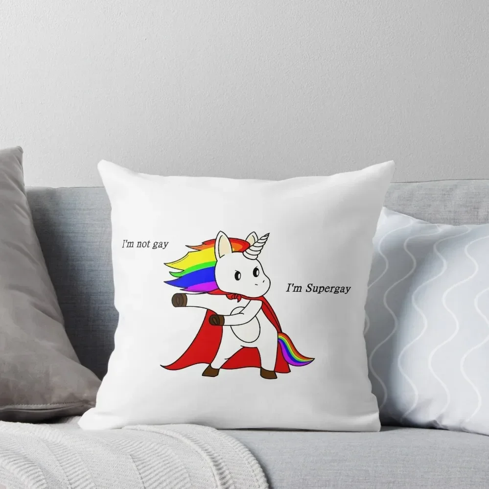 

Unicorn, SuperUnicorn 1 - I'm not gay, I'm Supergay Throw Pillow Sofa Cushions Cushion Covers For Living Room pillow