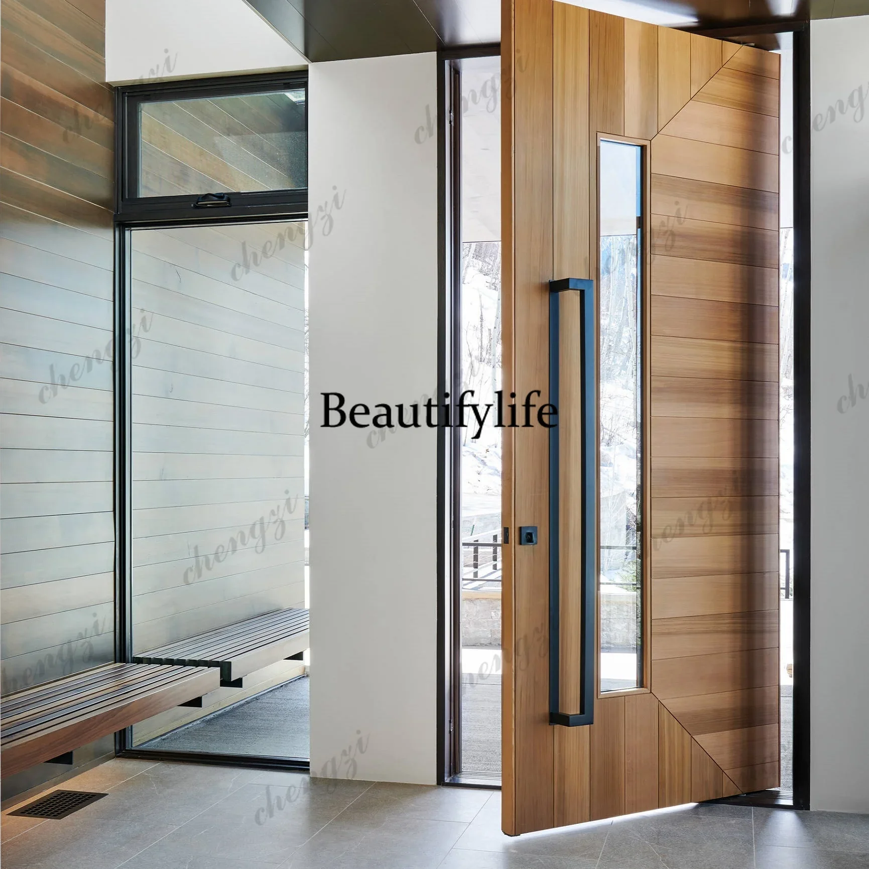 TTT  Customization Modern Simple Atmosphere Solid Wood Pivot Door