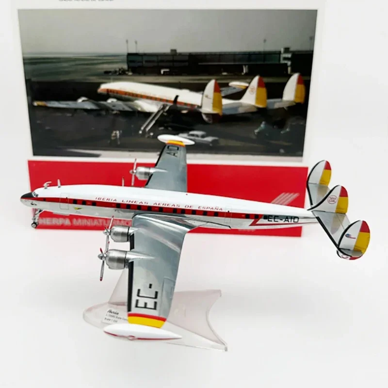 Diecast 1:200 Scale Iberia Lockheed L-1049G Alloy Finished Simulation Model Toy Static Decoration Souvenir Gifts For Adult Boy