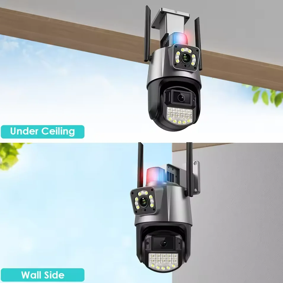 4MP HD Camera WiFi 4K IP CCTV Cameras Network cable 360 Monitor Surveillance AI PIR Human Detection Dual Lens Two-Way Cam