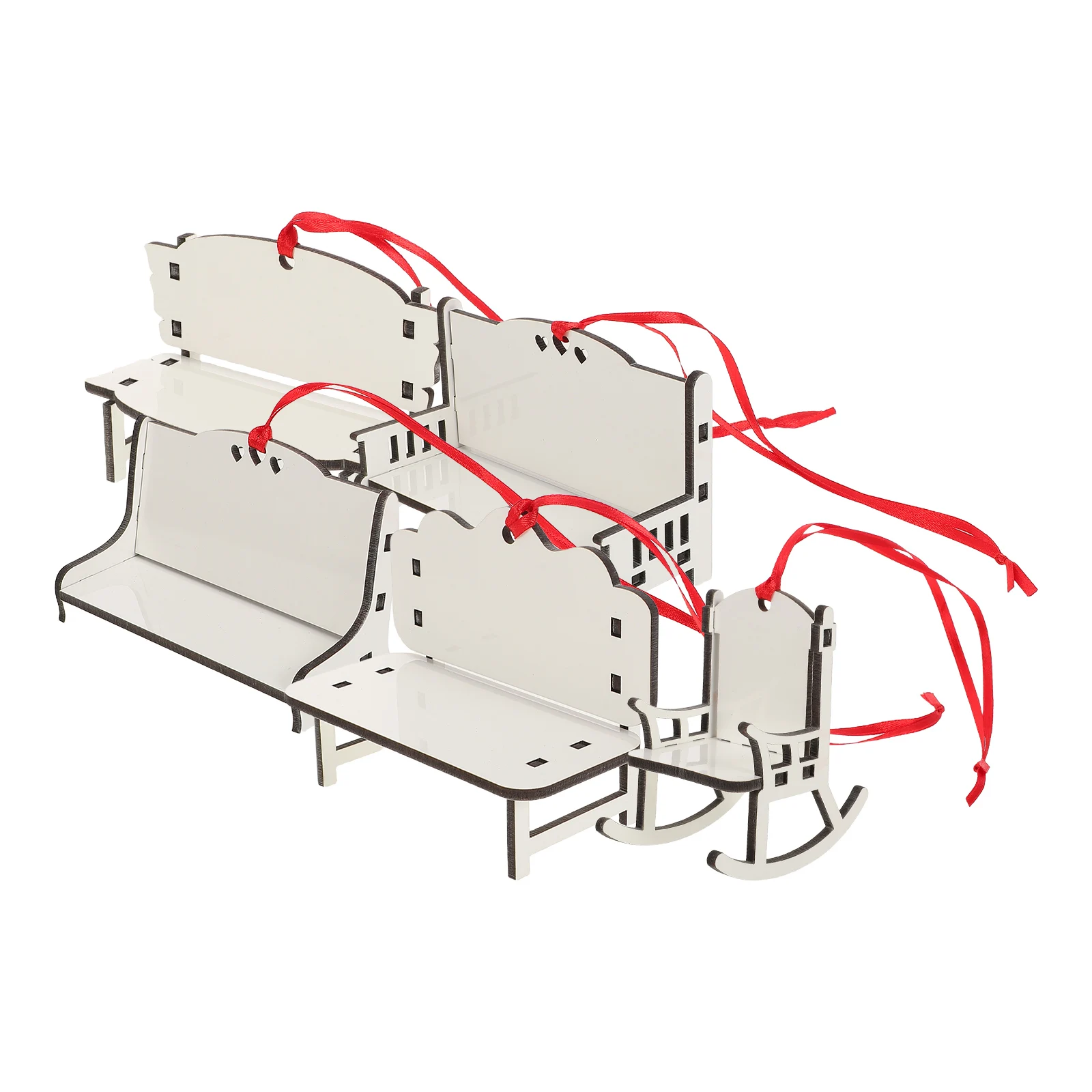 

5pcs Sublimation Bench Blank Heat Transfer Ornament Christmas Tree Chair Decoration Wooden Diy Home Table