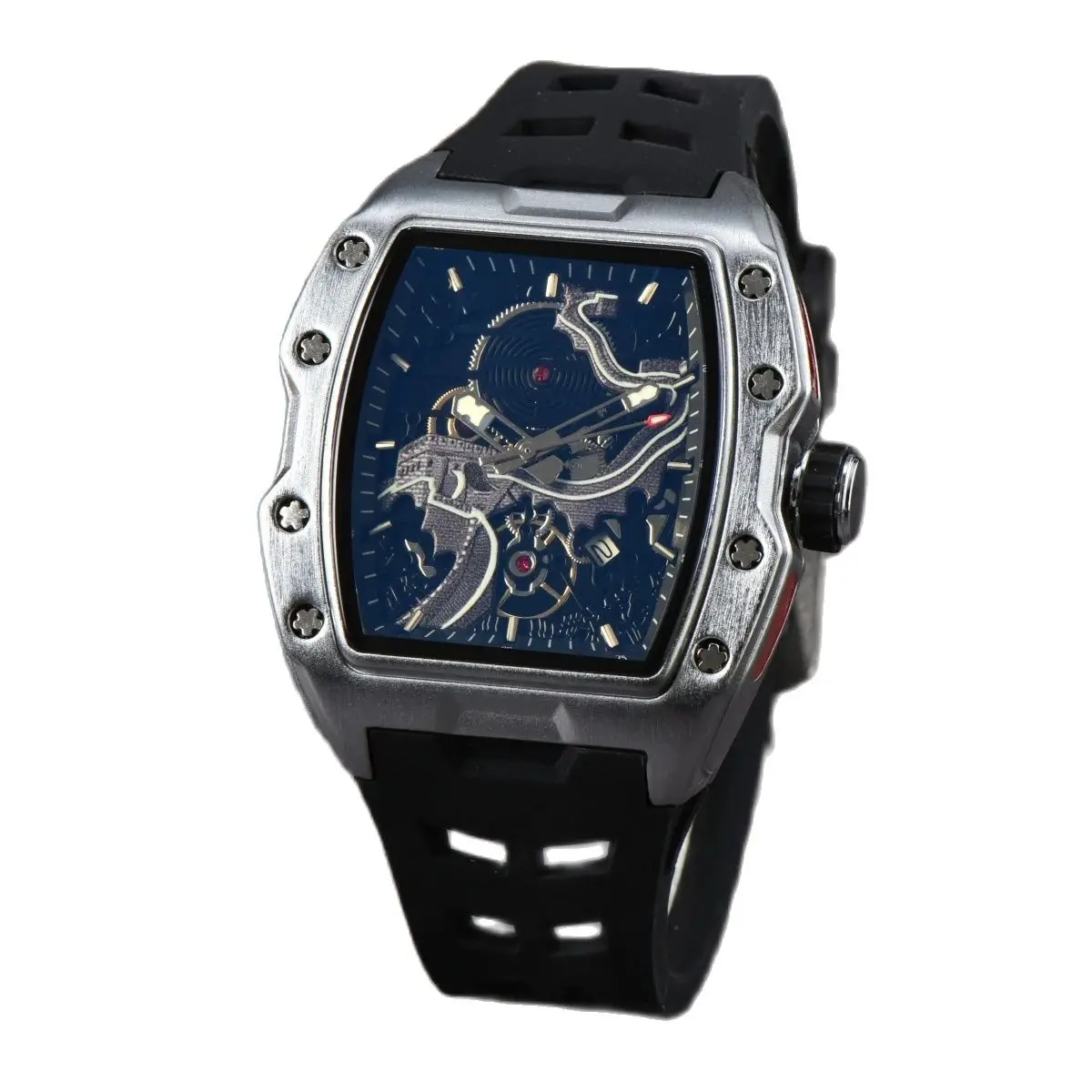 Hot selling Men\'s Quartz Watch Great Wall pattern Personalized Silver case Men\'s Watch Wholesale