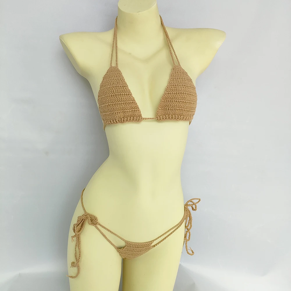 Women Micro Bikini Cotton Thong Swimsuit 2024 Beach Spa Sexy Bikini Set Swimming Suit