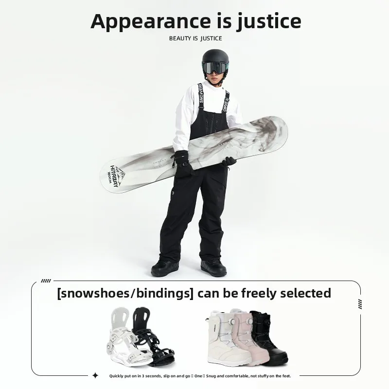 Snowboard, Men's and Women's All-round Starter Board, Small Blackboard Fast Wear Holder