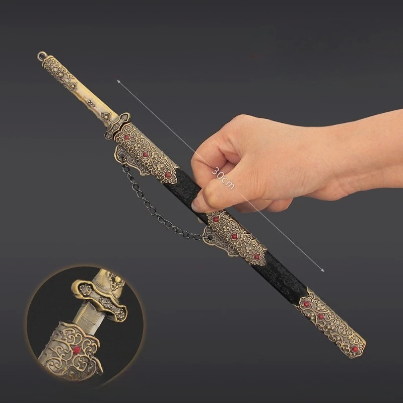 Espada de juguete de Anime de 30cm/11,81 pulgadas, arma antigua periférica, Pilar General de país con funda, modelo de aleación, accesorios de colección, adornos