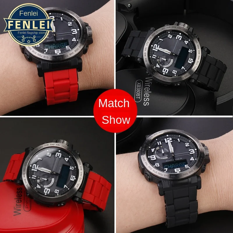 حزام ساعة من السيليكون المطاطي لكاسيو ، حزام من الفولاذ المقاوم للصدأ ، سوار ، ديزل ، DZ7370 ، DZ7396 ، DZ428 ، 24 ، 26 ، 28