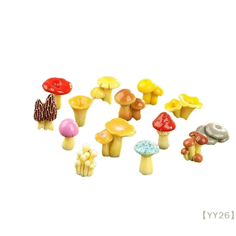 【YY26】Mini Resin Mushroom Ornament – Fairy Garden Micro Landscape Decor for Potted Plants & Terrarium