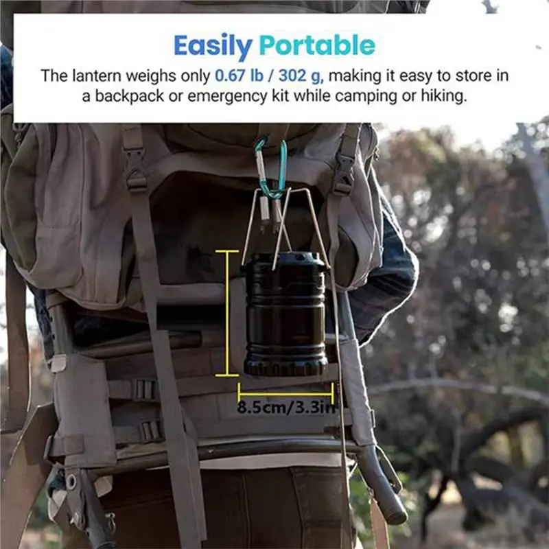 IALJ-4-Pack Solar Camping Lanterns Battery Operated LED Lights For Power Outages Emergency Supplies Survival Kit