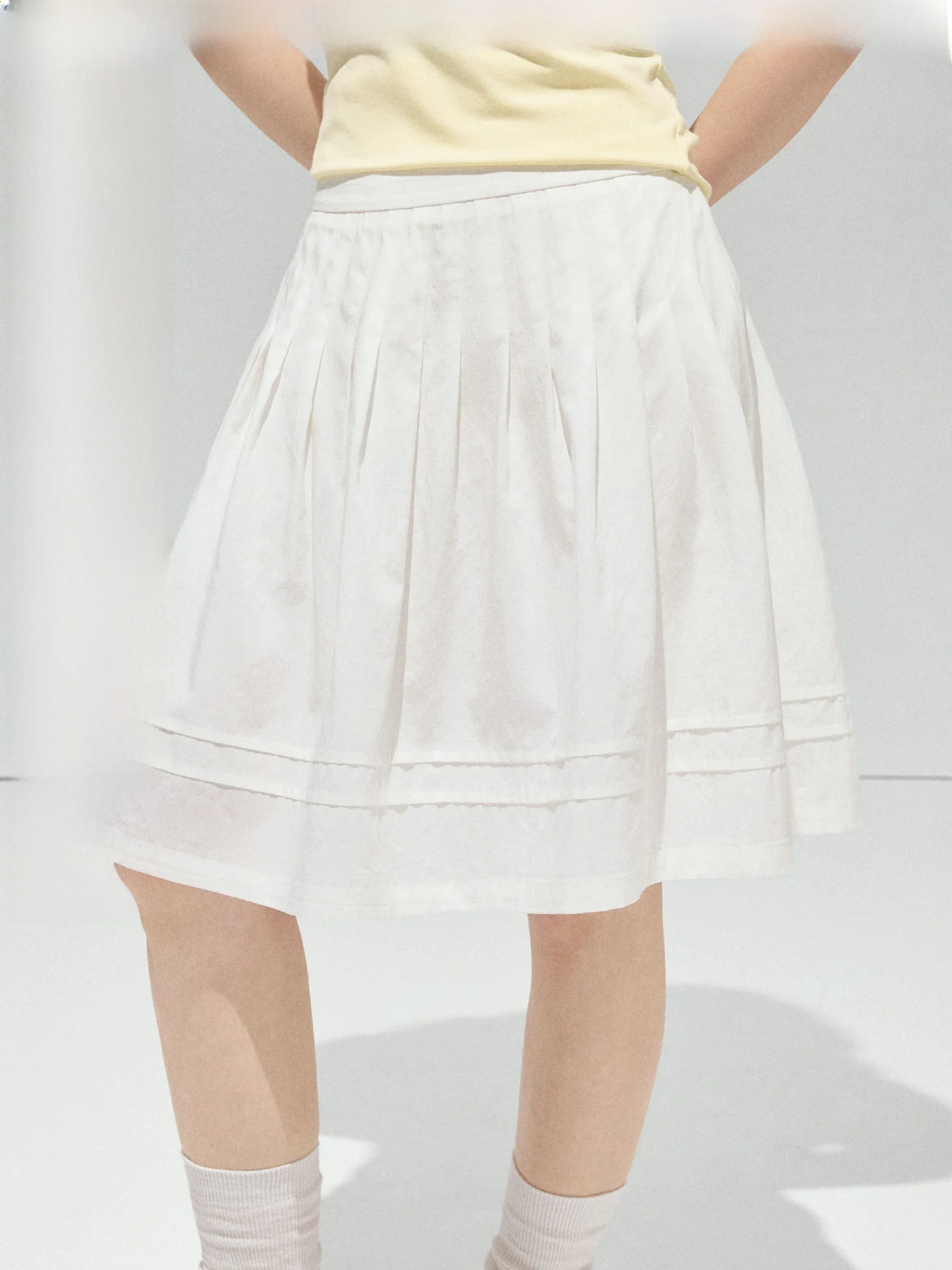 

plus Size A-Line Midi Skirt Spring Summer Commute High Waist Shape Pear Shape Cotton Linen Blend Short Sleeve Color