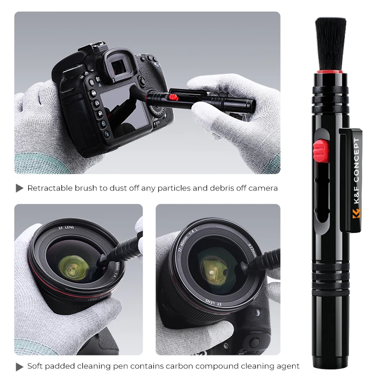 K&F Concept 4in1 DSLR Camera Cleaning Kit Lens Dust Blower Cleaner Cleaning Pen Microfiber Cleaning Cloth Cleaning Liquid