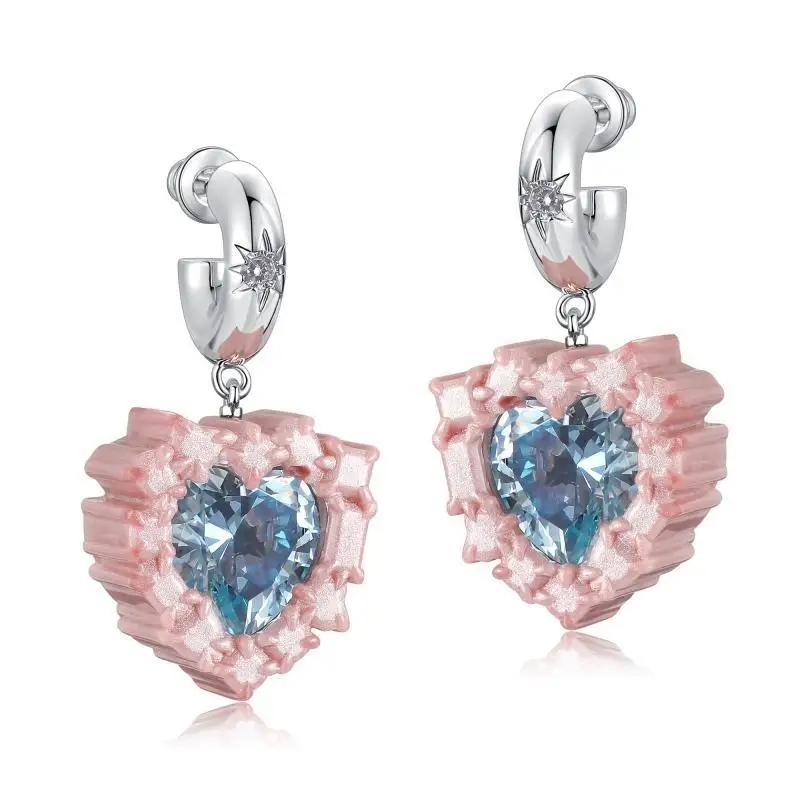 

Alixi Color Contrast Surround Eye Shadow Glitter Resin Earrings